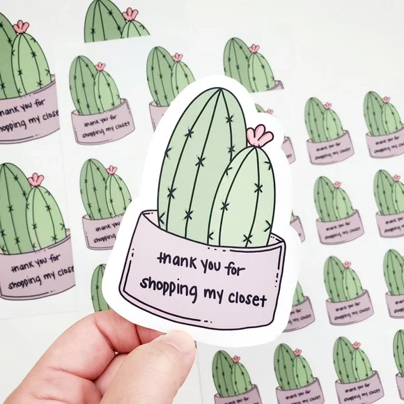 LB006 STICKERS Custom Poshmark Stickers Thank You for Shopping my Closet Sticker - Picture 6 of 9